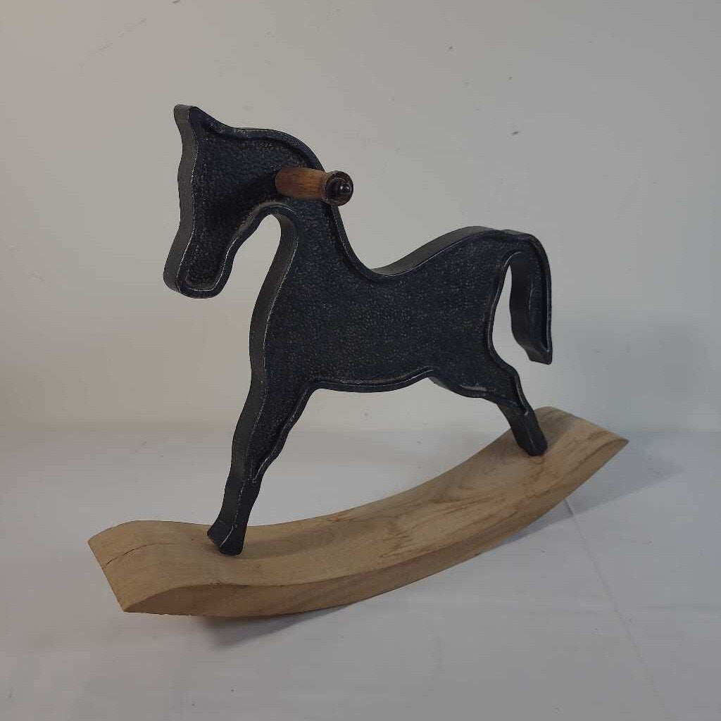 CAST IRON ROCKING HORSE DECOR
