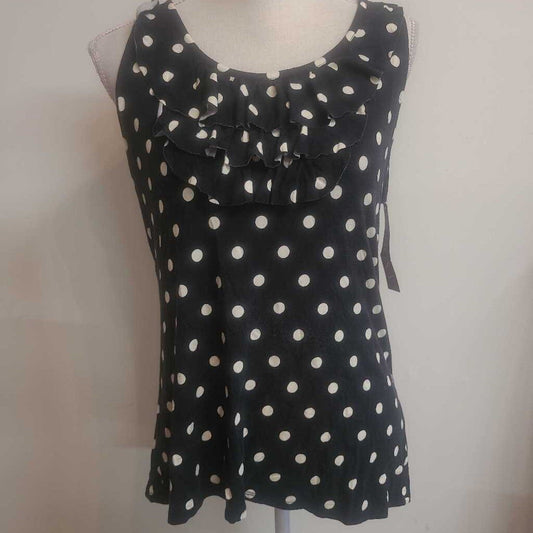 RUFFLED POLKA DOT TANK TOP