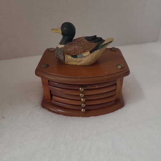 Wooden Duck Coaster Caddy