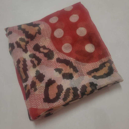 RED & LEOPARD PRINT SCARF