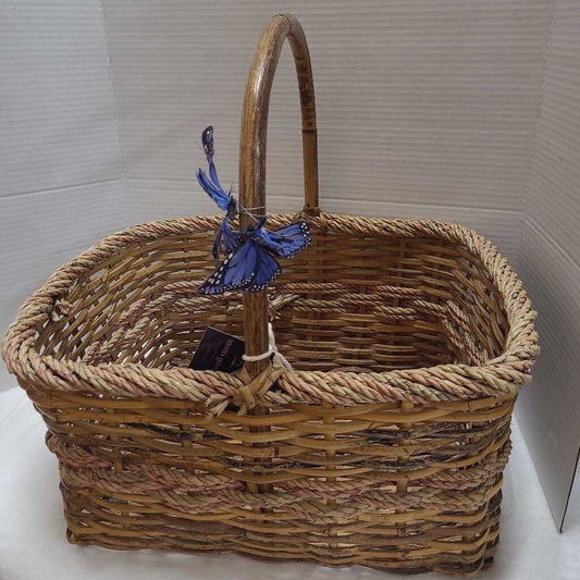 Large Basket with Handle Pale Brown