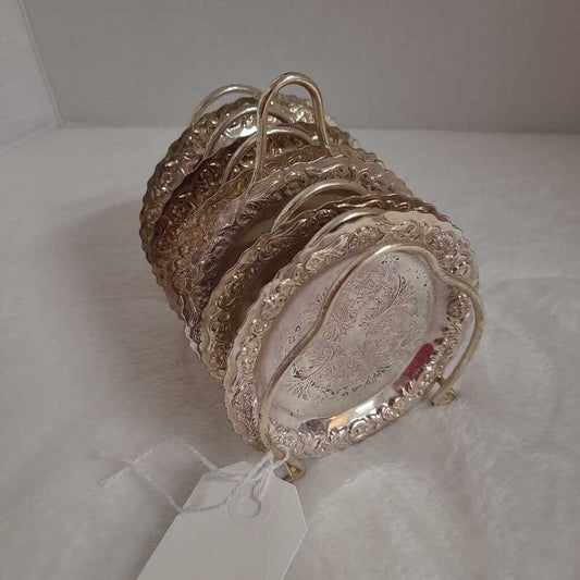 Siver plate coaster set