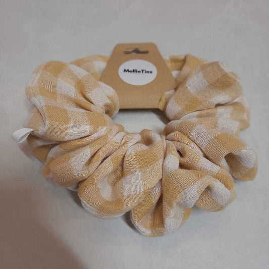 YELLOW PLAID SCRUNCHIE