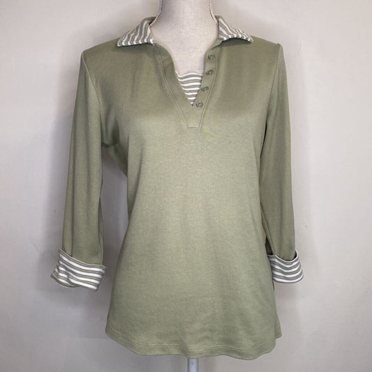 CLASSIC EDITIONS - SAGE GREEN L/S COLLARED SHIRT