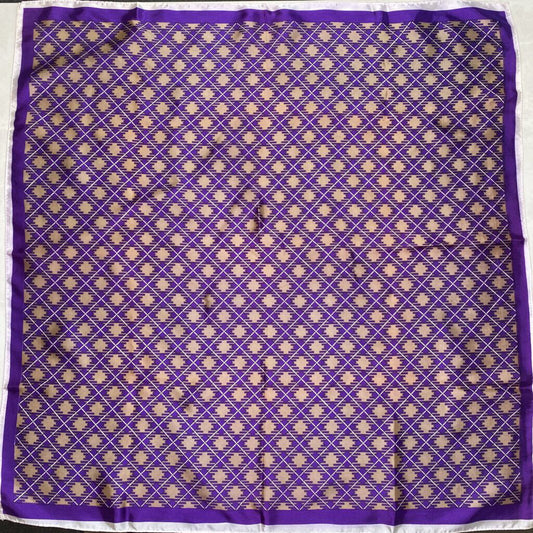 PURPLE PATTERNED SQUARE SCARF