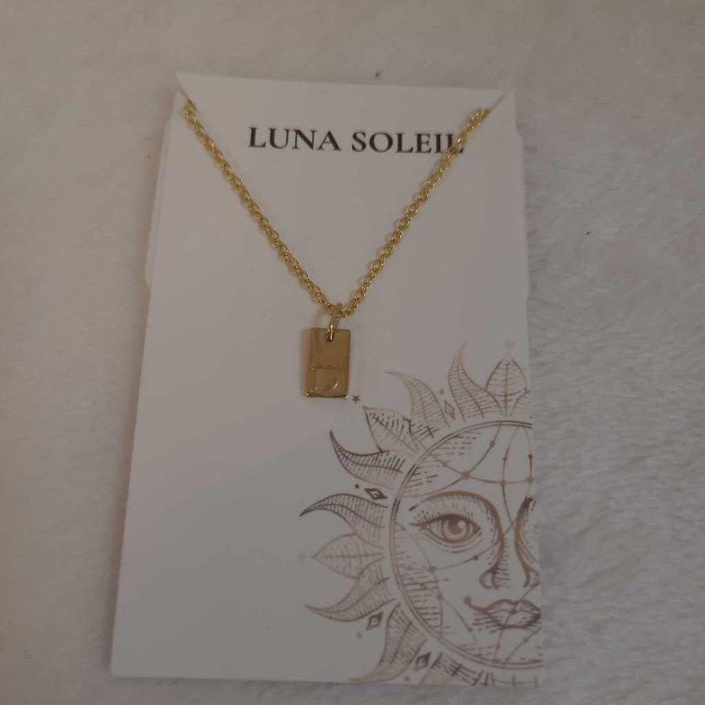 D 18K GOLD PLATE SS TAG Necklace