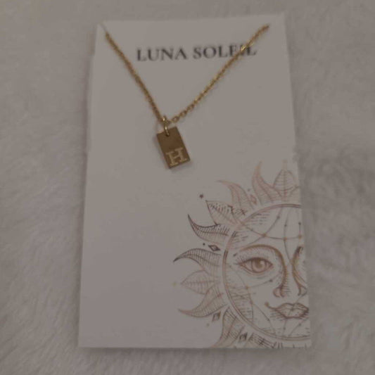 H 18K GOLD PLATE SS TAG Necklace