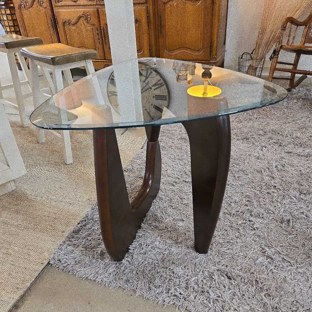 GLASS TOP END TABLE