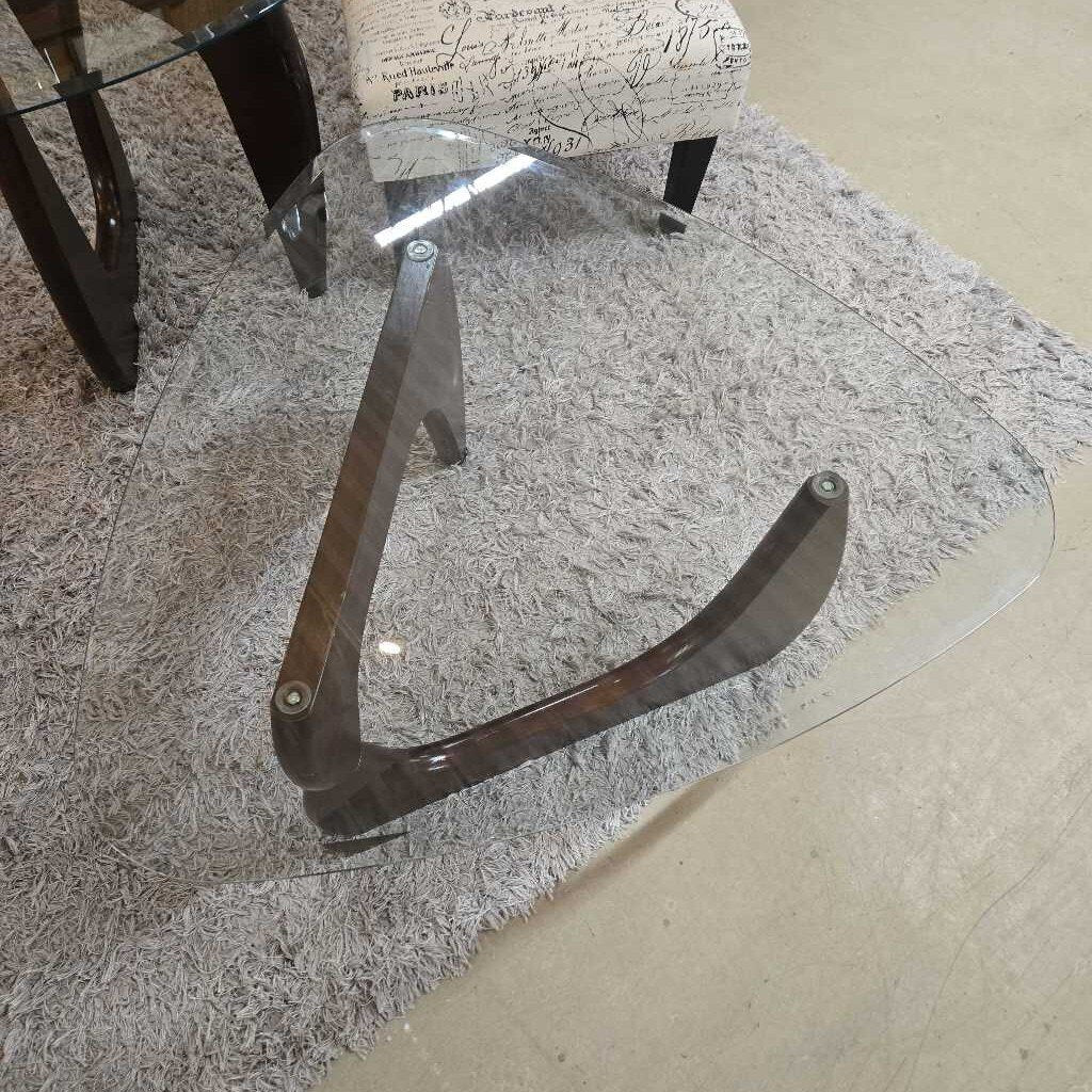GLASS TOP COFFEE TABLE