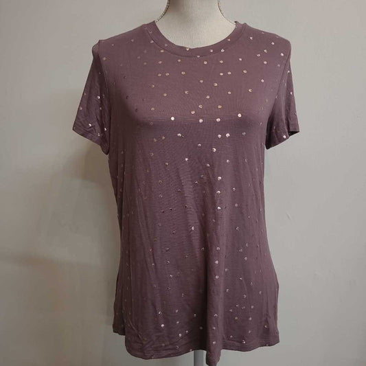 MAUVE T SHIRT WITH DOTS
