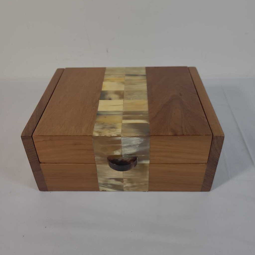 WATCH JEWLERY BOX W/ BONE INLAY