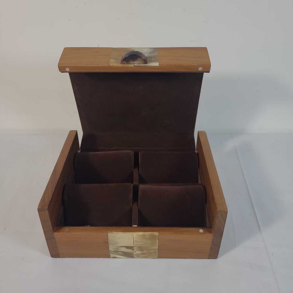 WATCH JEWLERY BOX W/ BONE INLAY