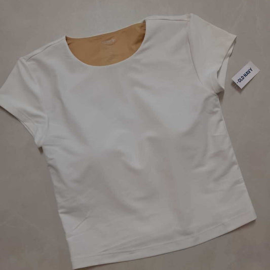 WHITE LINED TANK WITH BUILT IN BRA