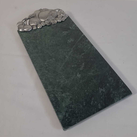 MARBLE CUTTING BOARD W/PEWTER FRUIT