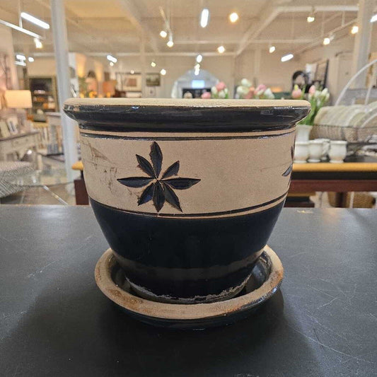2PC NAVY & TAN PLANTER