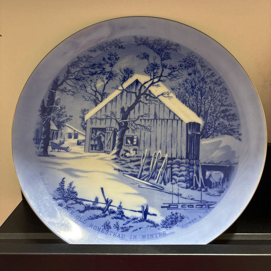 Currie & Ives The Old Homestead Winter ( blue Barn)