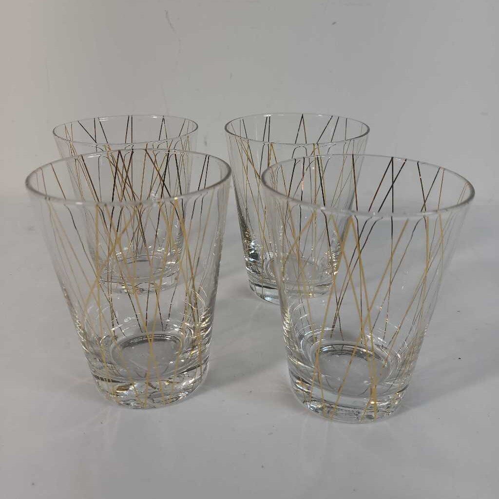 S/4 MIKASA CHEERS PARTY DOUBLE OLD FASHIONED GLASSES