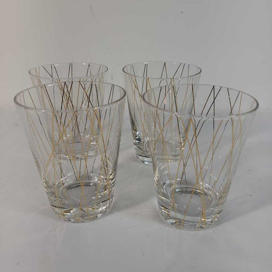 S/4 MIKASA CHEERS PARTY DOUBLE OLD FASHIONED GLASSES