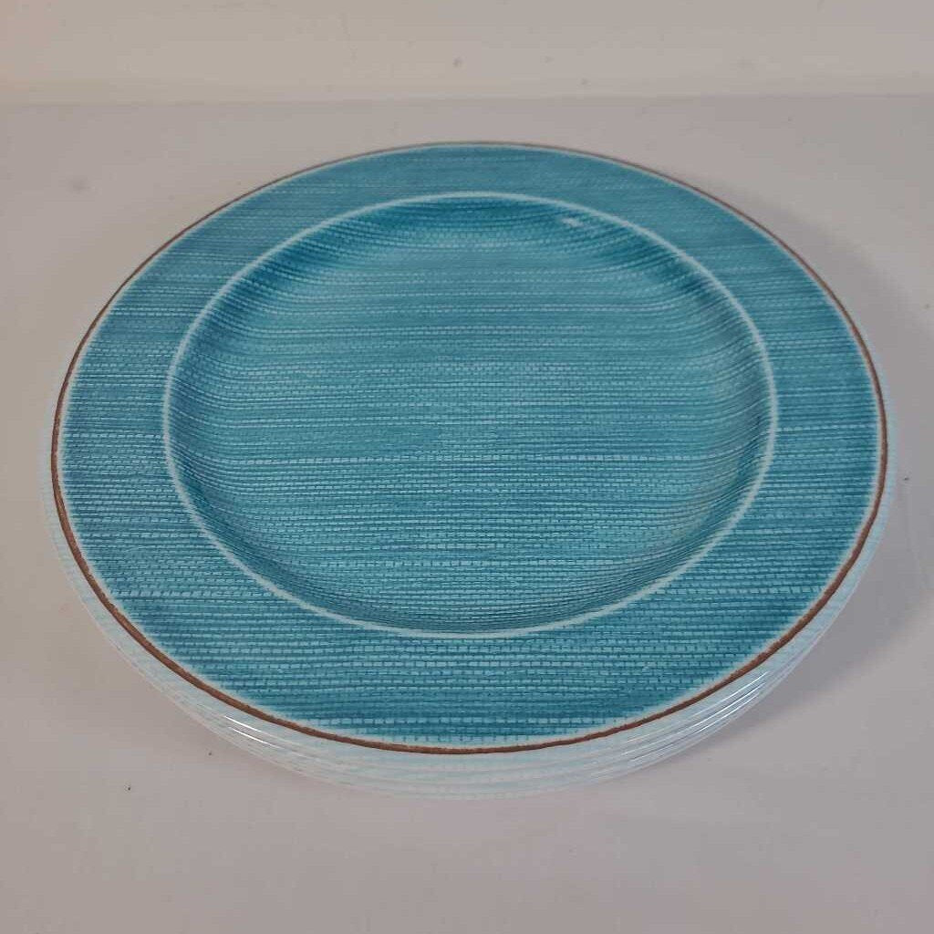 S/4 BLUE MELAMINE PLATES