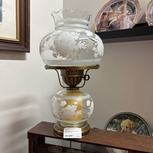 Quoizel Satin Lace Hurricane Oil Lamp Plug in