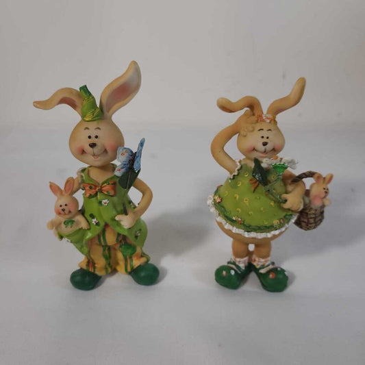 BOY & GIRL RESIN RABBITS