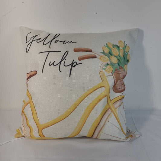 YELLOW TULIP BICYCLE PILLOW