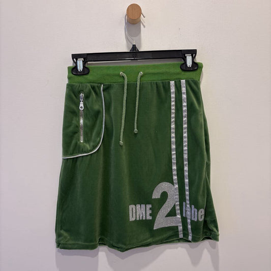 DME - GREEN VELVETEEN MINI SKIRT