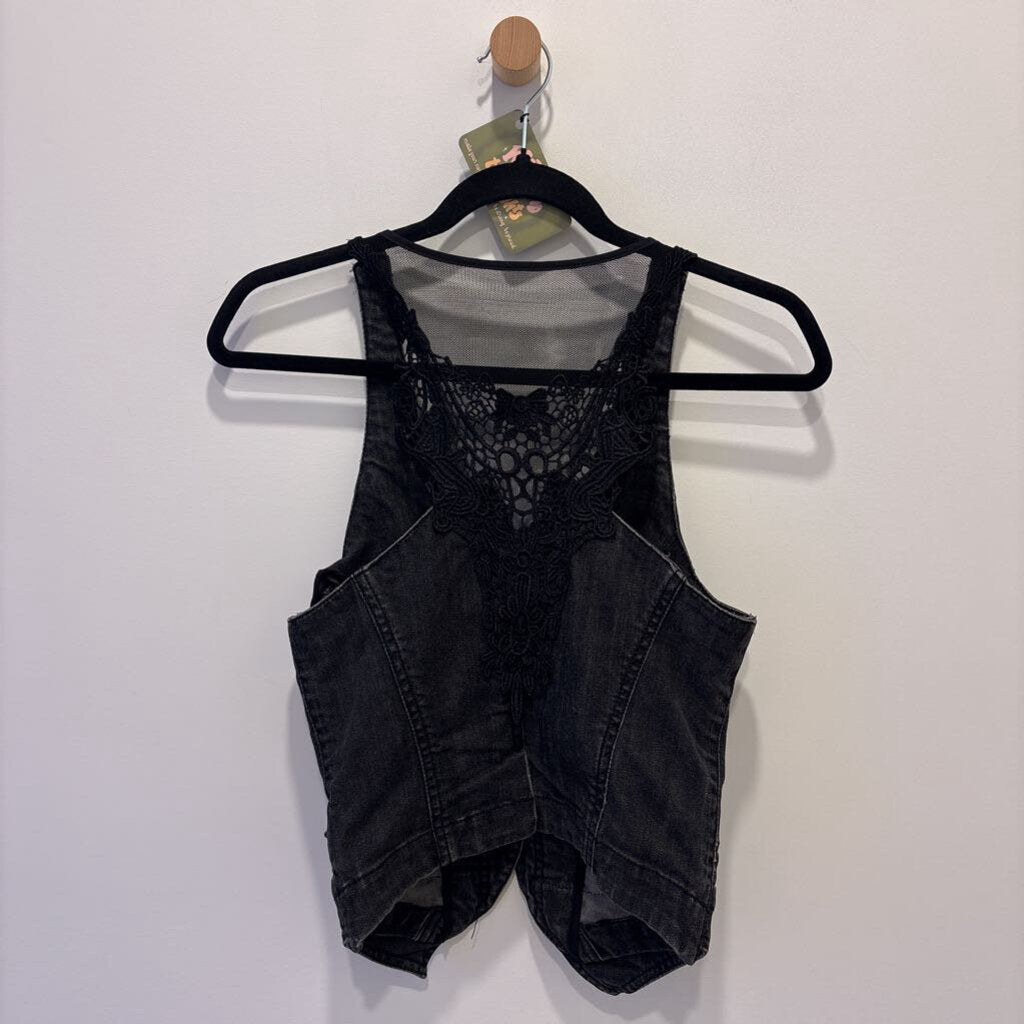 PARASUCO DENIM VEST WITH LACE BACK