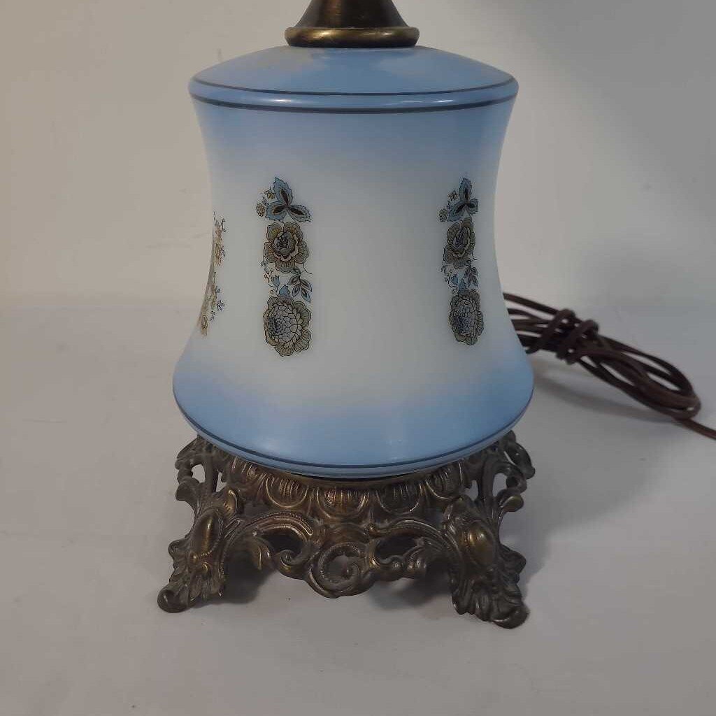 VTG MILK GLASS HURRICANE LAMP