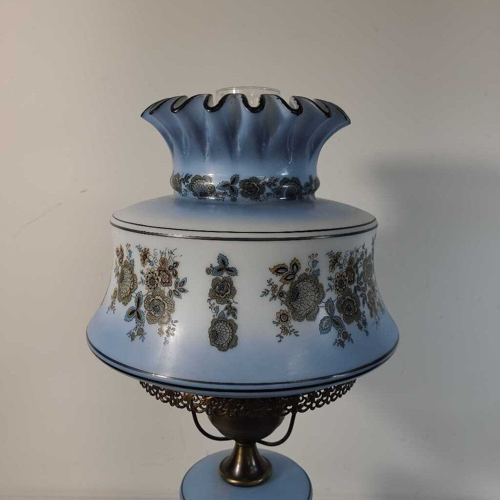 VTG MILK GLASS HURRICANE LAMP