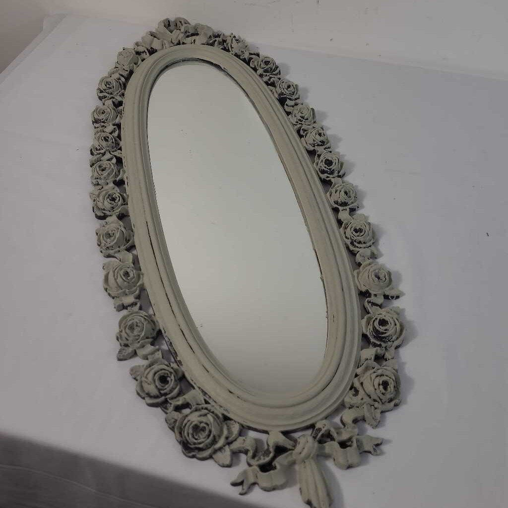 PAINTED ROSE OVAL MIRROR