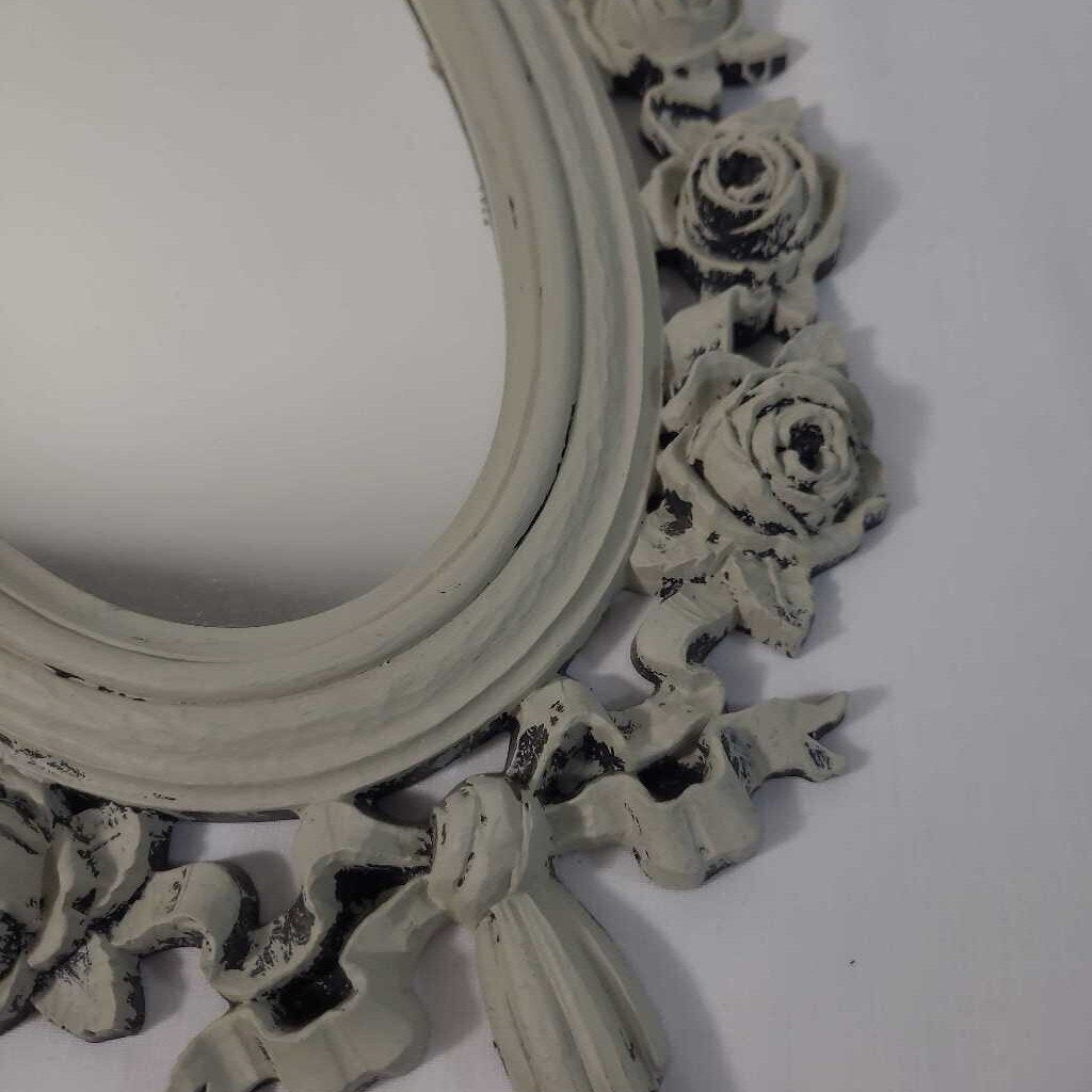 PAINTED ROSE OVAL MIRROR