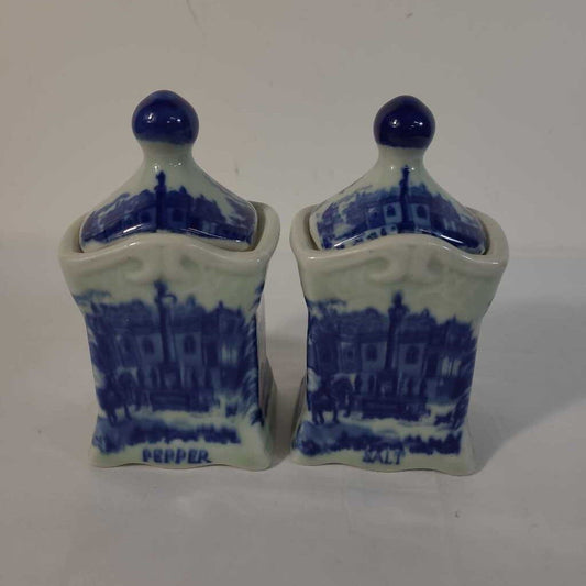 IRONSTONE BLUE & WHITE SALT & PEPPER