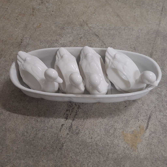 Vintage Ceramic White Duck napkin holders