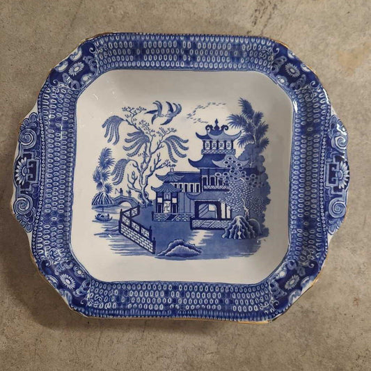 Antique Blue Willow square Bowl