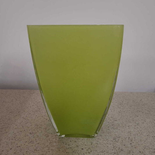 LIME GREEN GLASS VASE