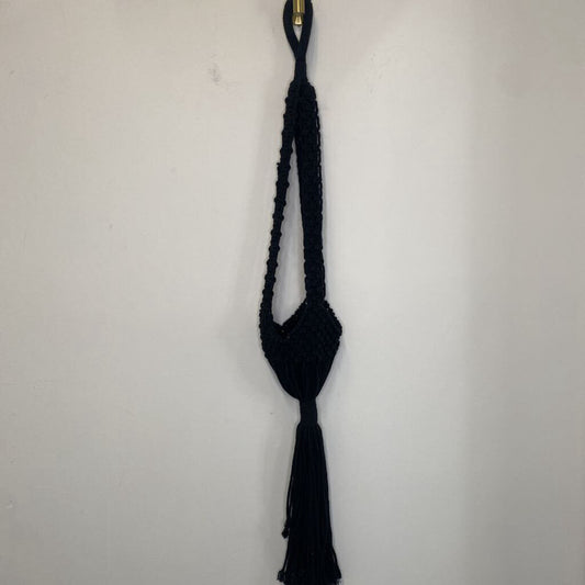 BLACK MACRAME PLANT HANGER