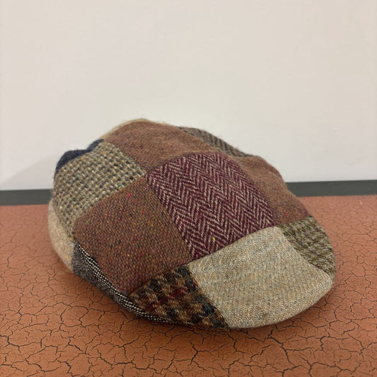 HANNA HATS - BROWN PATCHWORK NEWSBOY HAT
