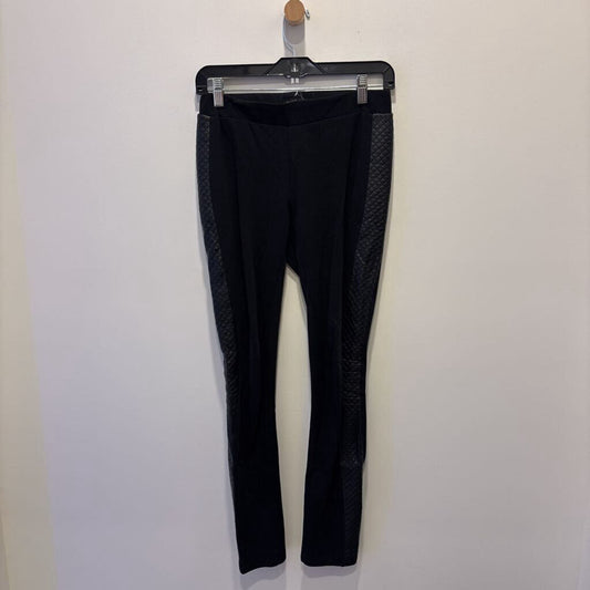 GILBERT - BLACK LEGGINGS WITH VEGAN LEATHER SIDE PANEL