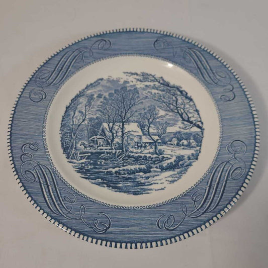 VTG CURRIER & IVES 10" PLATE~THE OLD GRIST MILL