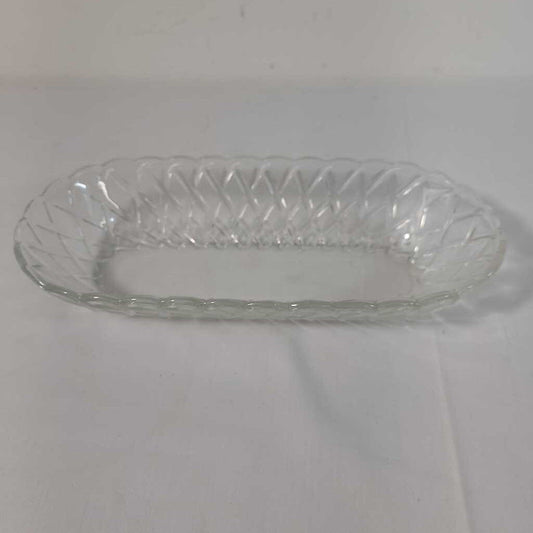 VTG PRETZEL PATTERN CRACKER DISH