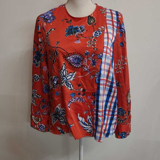 RED & BLUE BLOUSE