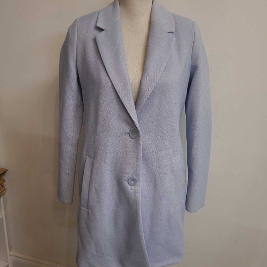 LIGHT BLUE BUTTON FRONT JACKET