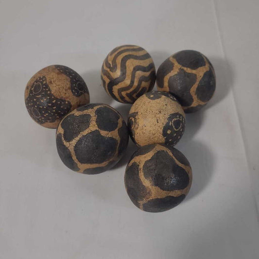 S/6 SM WOOD DECORATIVE BALLS