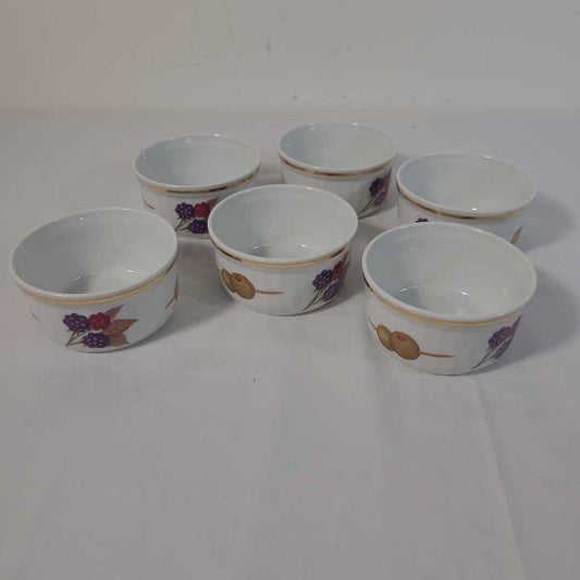 S/6 WORCESTER EVESHAM PORCELAIN DISHES