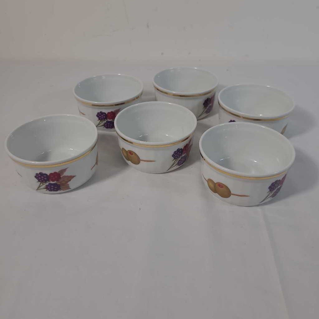S/6 WORCESTER EVESHAM PORCELAIN DISHES