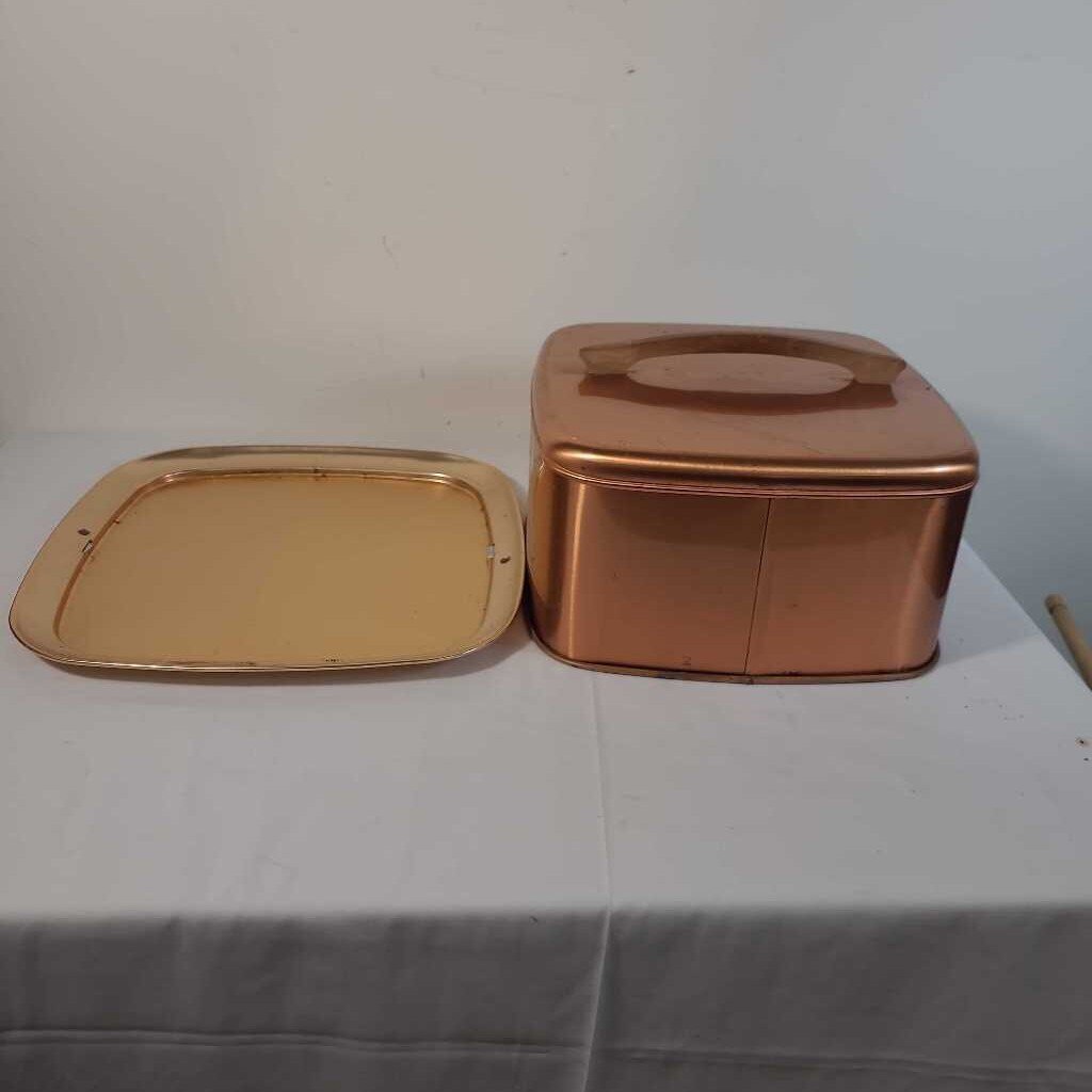 VTG SQ LINCOLN COPPER CAKE CARRIER