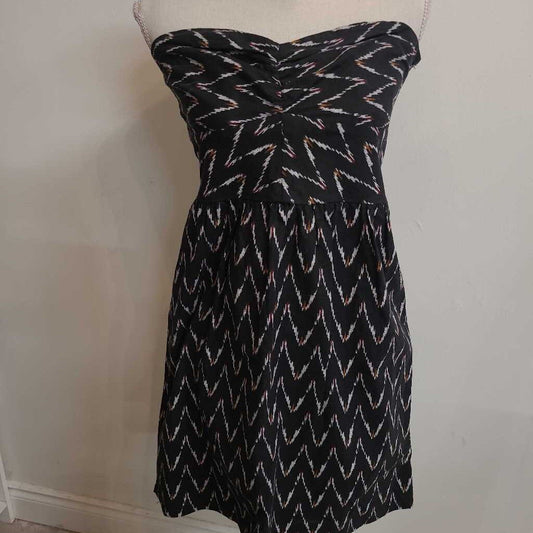 BLACK STRAPLESS COTTON DRESS