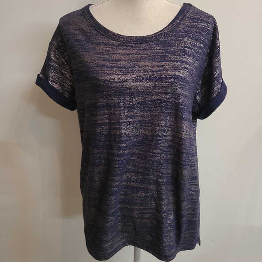 BLUE/SILVER METALLIC TSHIRT