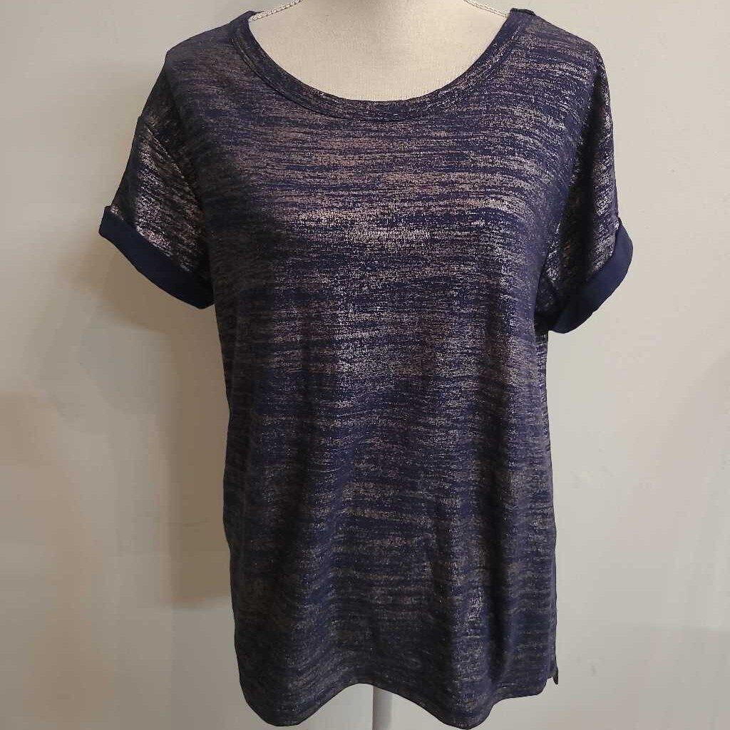 BLUE/SILVER METALLIC TSHIRT